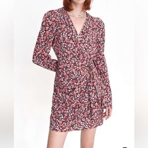CIDER NWT pink floral long sleeved mini dress, size medium​​​​​